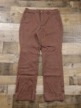 NYDJ Marilyn Straight Jeans Women’s 14 Brown Mink‎ Lift Tuck